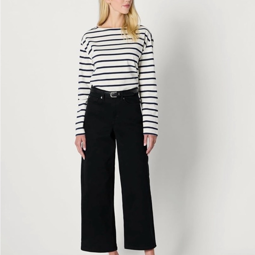 Amazon Essentials Black Wide-Leg High-Rise Jeans